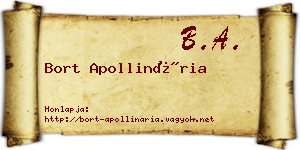 Bort Apollinária névjegykártya